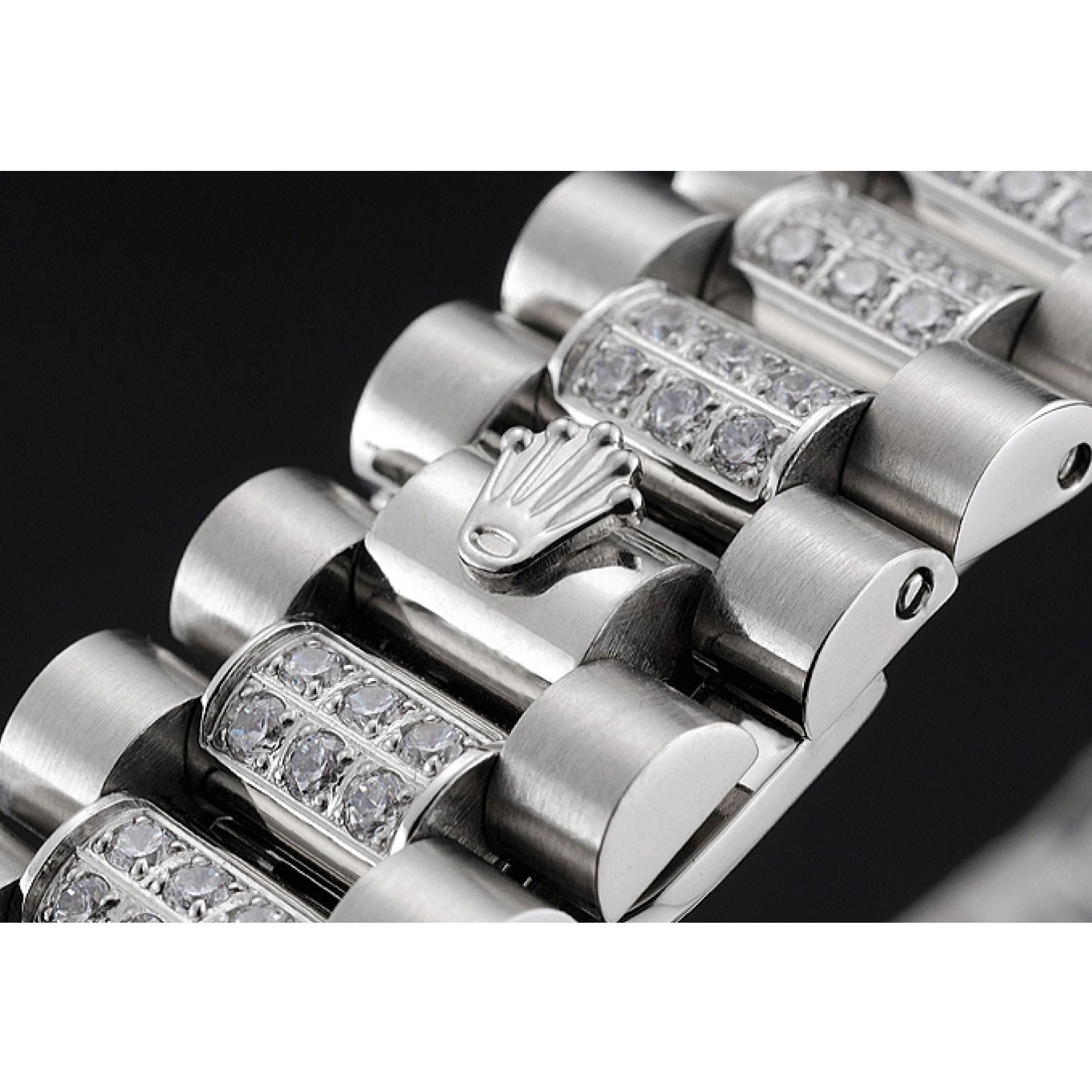 Aaa fake watches And Diamond Bracelet And Bezel Rolex Dial Day Steel Stainless Swiss Pave Date 0524